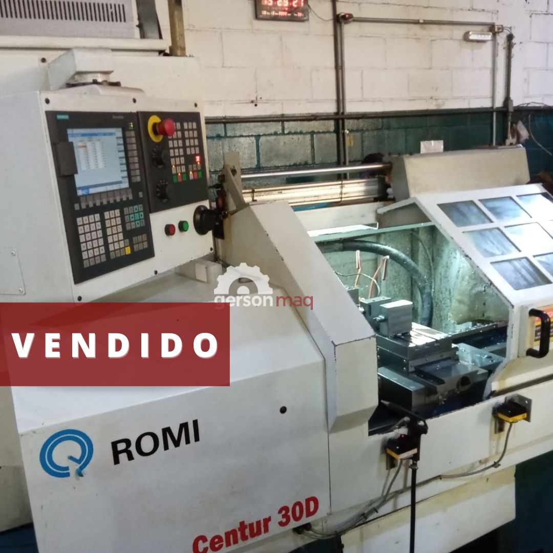 TORNO CNC ROMI CENTUR 30 D 500 MM SIEMENS COM GANG RETROFIT 2021