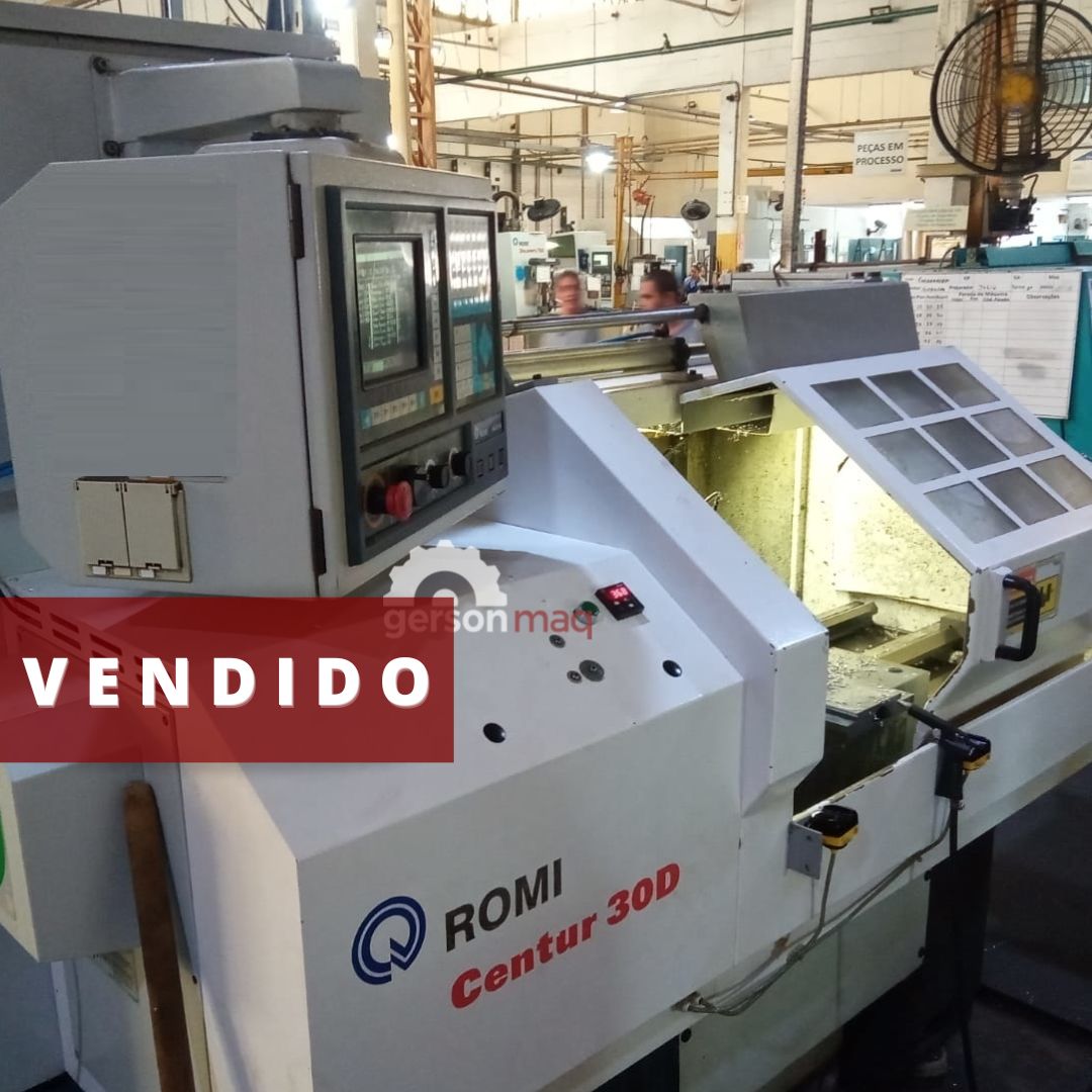TORNO CNC ROMI CENTUR 30 D MACH 09 COM GANG